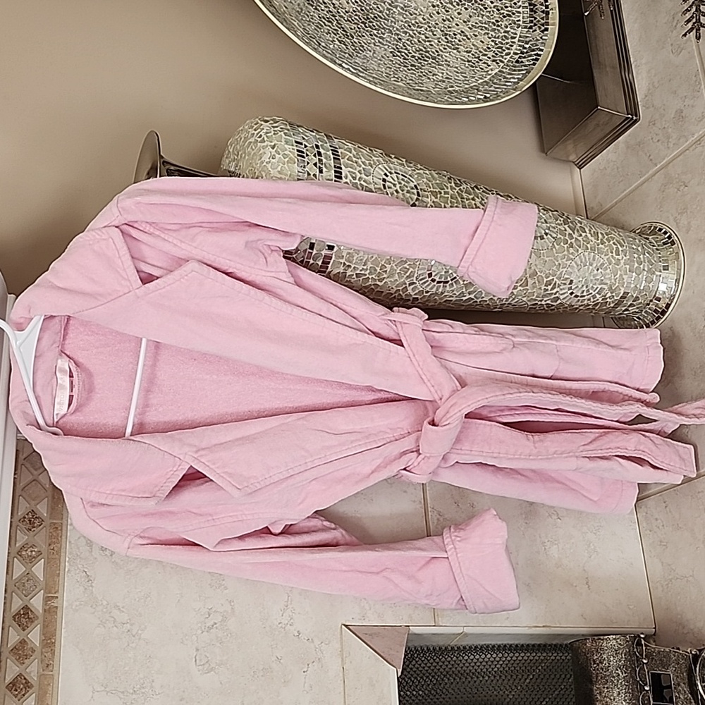 🌟🩷 VICTORIA'S SECRET PINK LONG-SLEEVE SHORT TERRY ROBE 🩷🌟